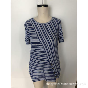Twill stitching a short-sleeved dress